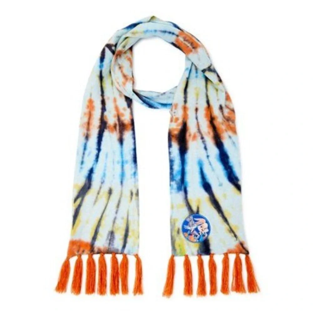 Space Jam A New Legacy Scarf Unisex OS Multicolor Tie Dye Tassel Fringe